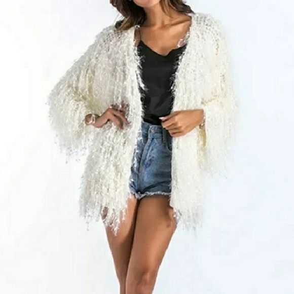 LAST ONE! Warm Wool Blend Lush Shag Cardigan - Picture 2 of 8